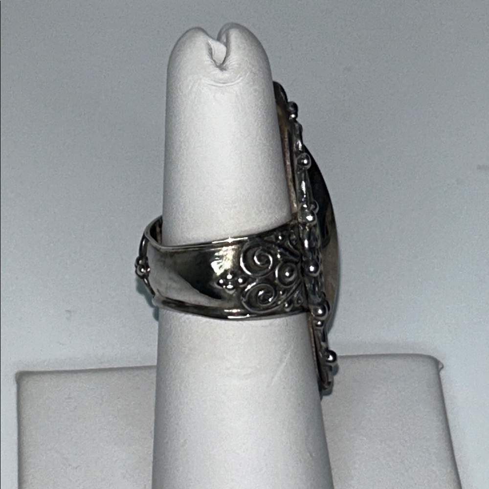 NWOT Sterling Silver Abalone Statement Ring By Designer Samuel B. Boho Casual - Picture 2 of 8